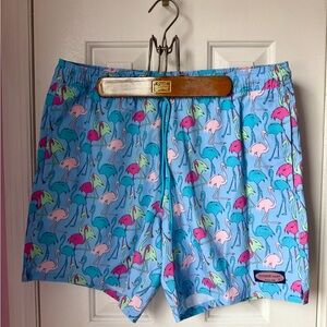 Vineyard Vines Blue Flamingo Swim Trunks